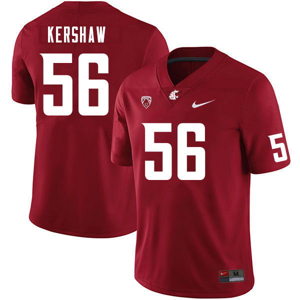 Washington State Cougars #56 Ryan Kershaw College Football Jerseys Sale-Crimson